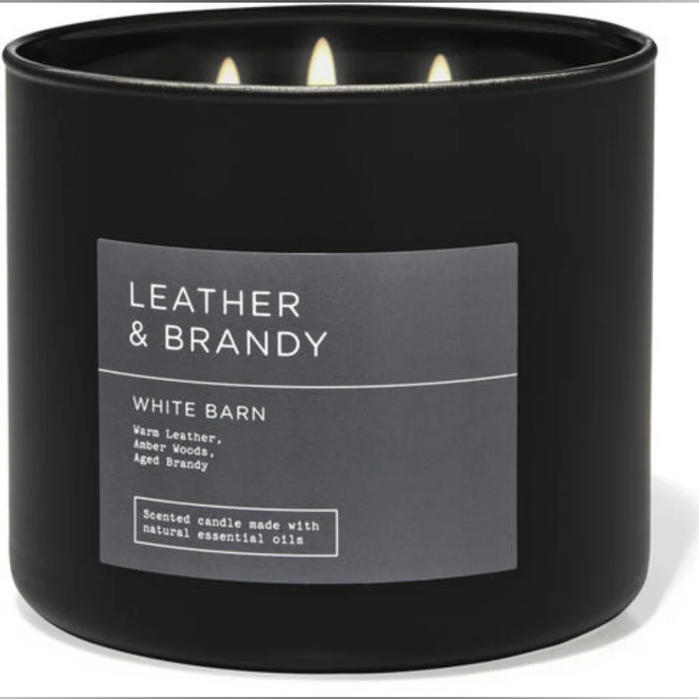 Bath & Body Works Leather & Brandy 3-Wick Candle